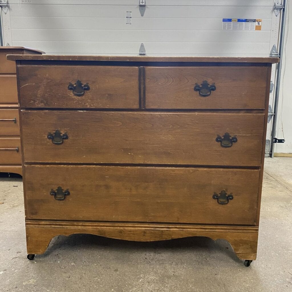 Before photo of dresser used in dipped dresser makeover.